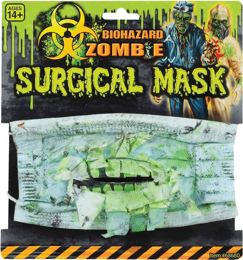 Biohazard Zombie Surgical Mask Packaging PNG image