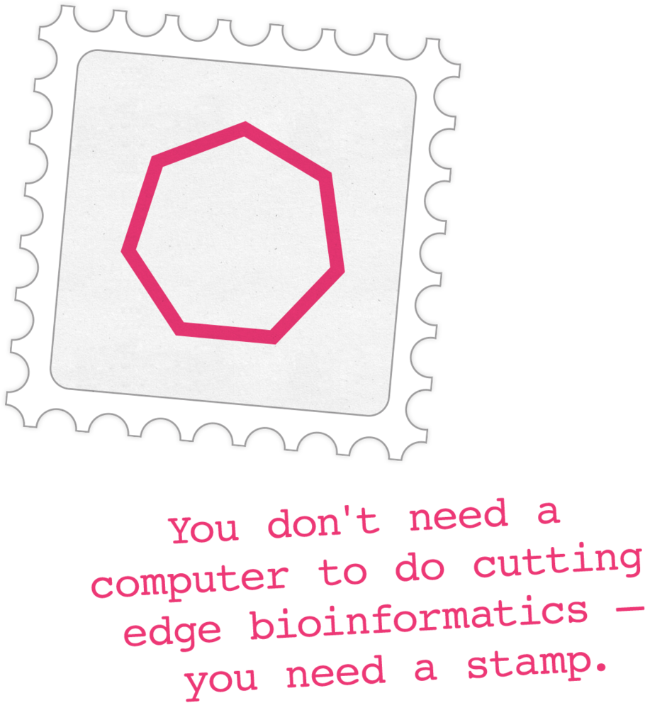 Bioinformatics Stamp Illustration PNG image