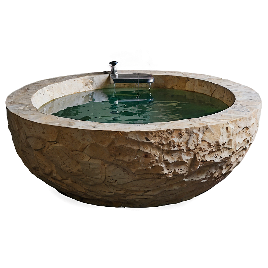 Biophilic Design Natural Stone Tub Png 06282024 PNG image