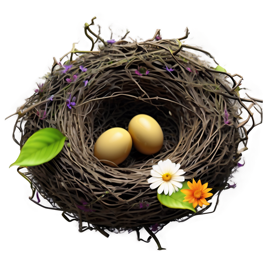 Bird Nest With Flowers Png Ant PNG image