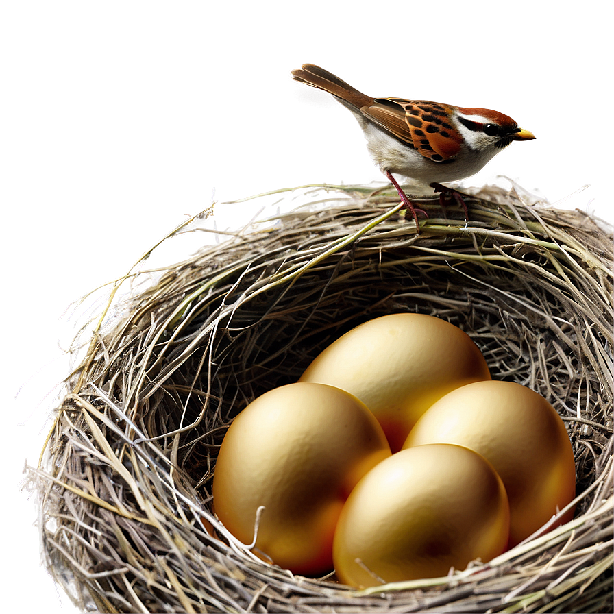 Bird Nest With Sparrow Png Vhj79 PNG image