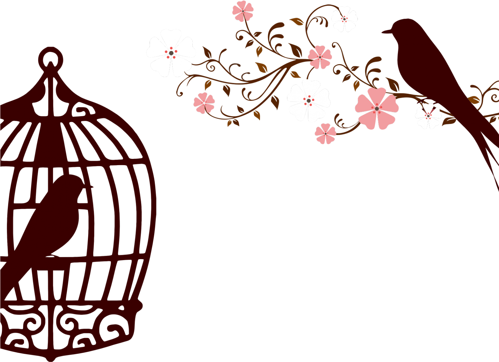 Birdand Cage Silhouette PNG image