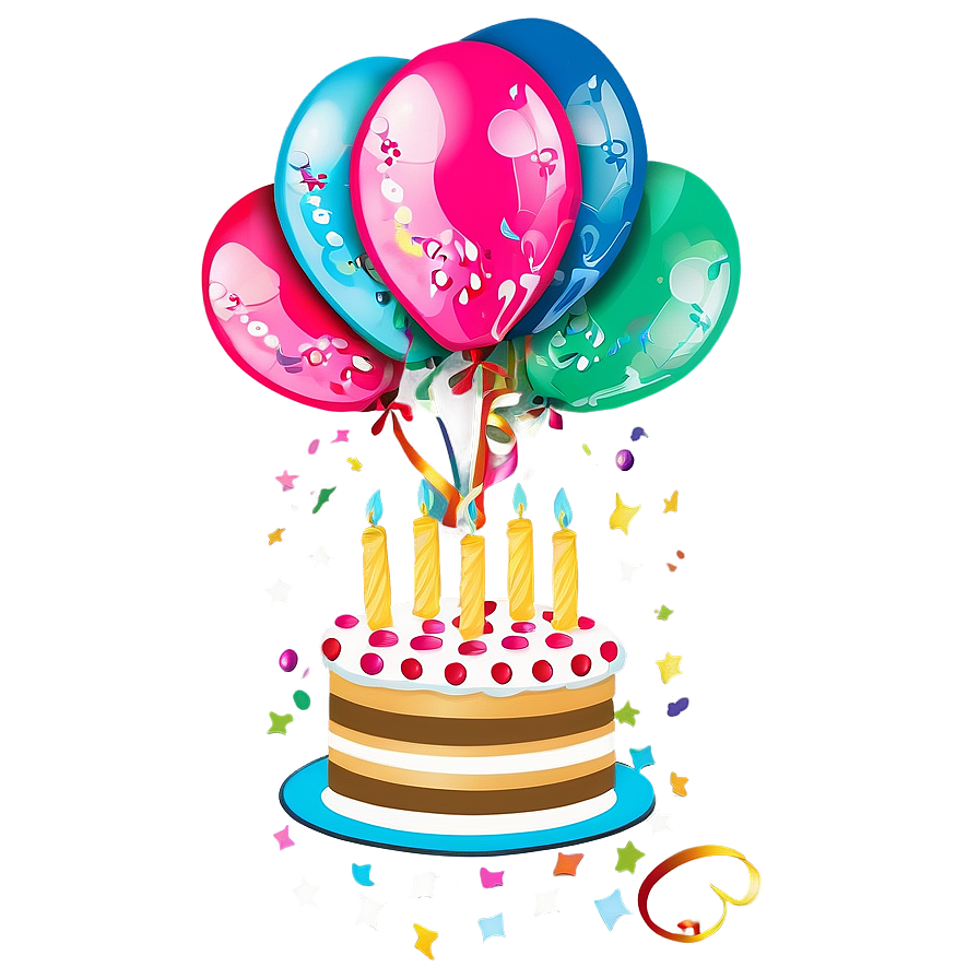 Birthday Balloon And Cake Png 33 PNG image