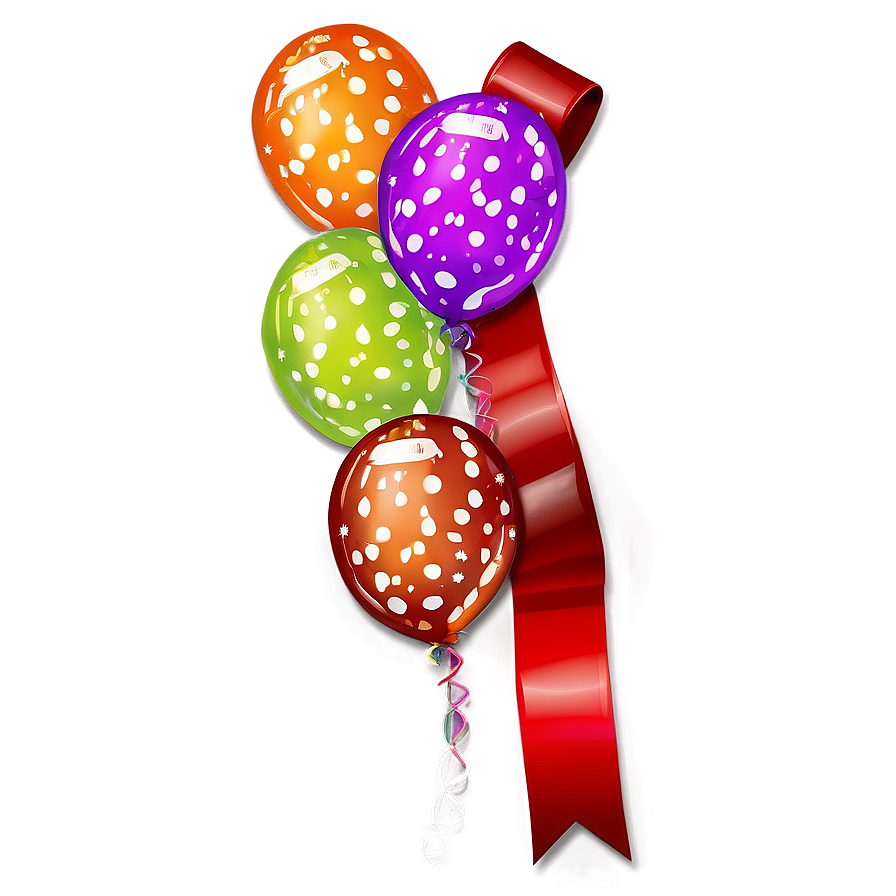 Birthday Balloon With Ribbon Png 06272024 PNG image