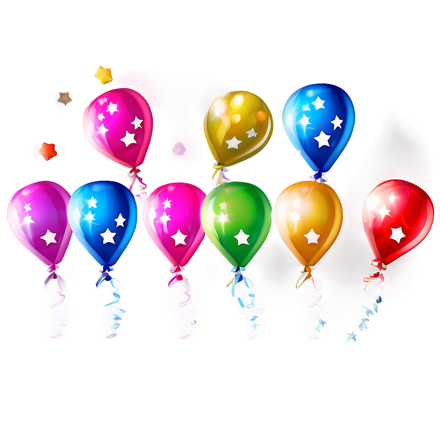 Birthday Balloon With Stars Png 16 PNG image