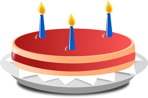 Birthday Cake Three Candles PNG image
