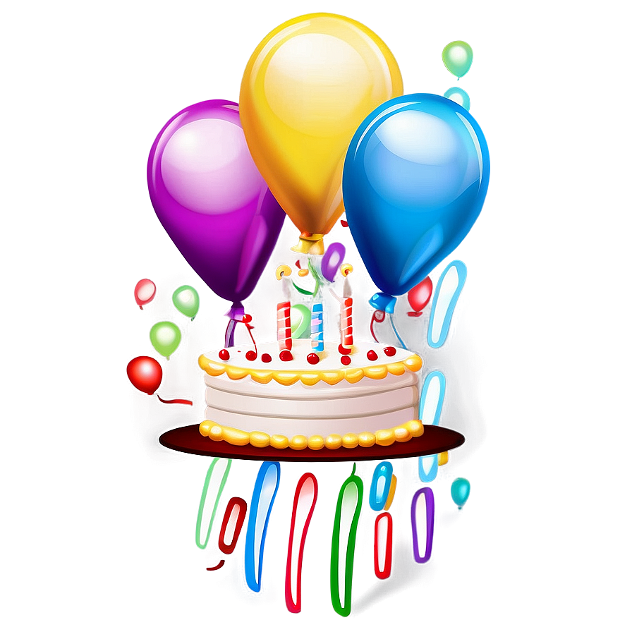 Birthday Cake With Balloons Png Wdp52 PNG image