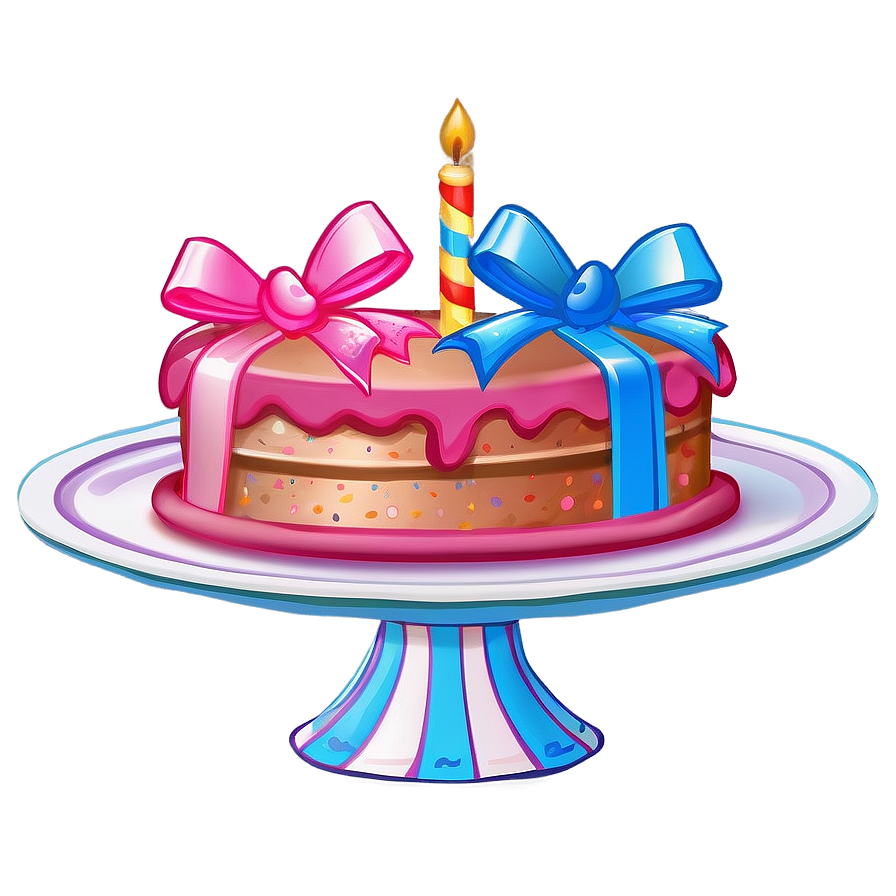 Birthday Cake With Bow Png 86 PNG image