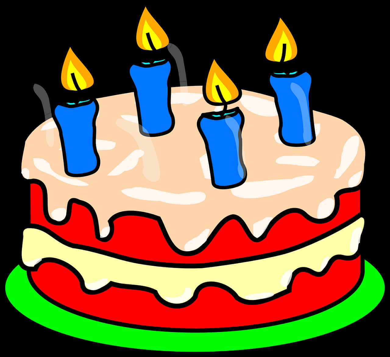 Birthday Cake With Candles Clipart PNG image