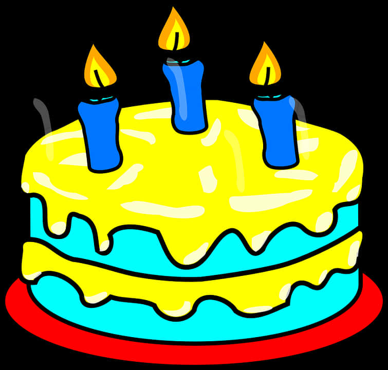 Birthday Cake With Candles Illustration PNG image
