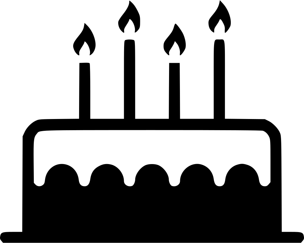 Birthday Cake With Candles Vector PNG image