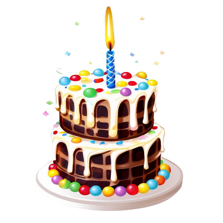 Birthday Cake With Confetti Png Sbr27 PNG image
