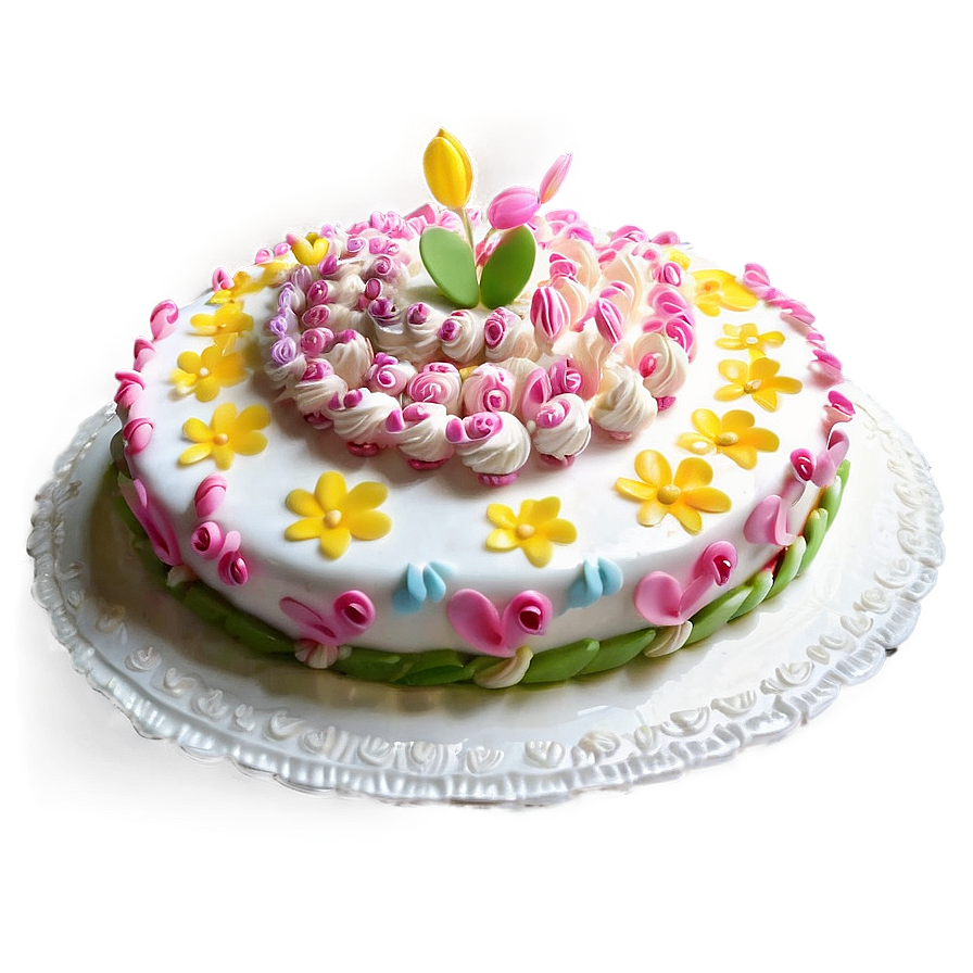 Birthday Cake With Flowers Png 90 PNG image