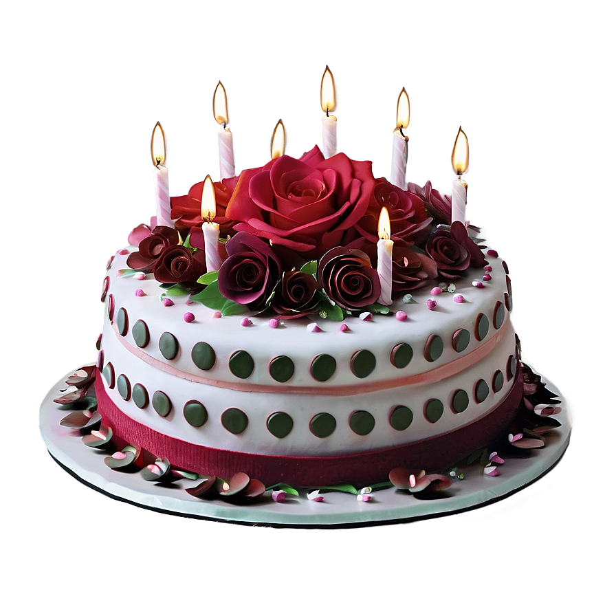 Birthday Cake With Flowers Png Qro PNG image