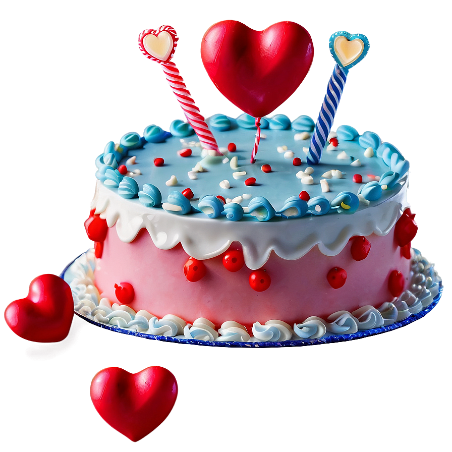 Birthday Cake With Hearts Png 47 PNG image