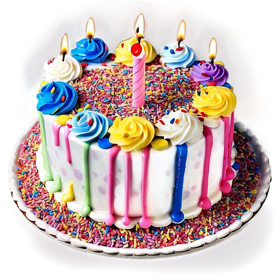 Birthday Cake With Sprinkles Png 30 PNG image