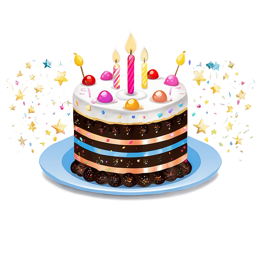Birthday Cake With Stars Png 05042024 PNG image