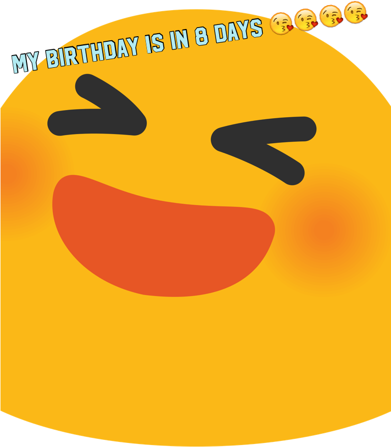 Birthday Countdown Blushing Emoji PNG image