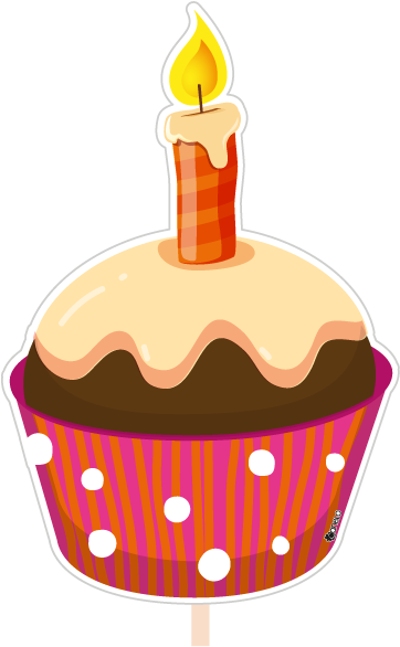 Birthday Cupcake Candle Celebration PNG image