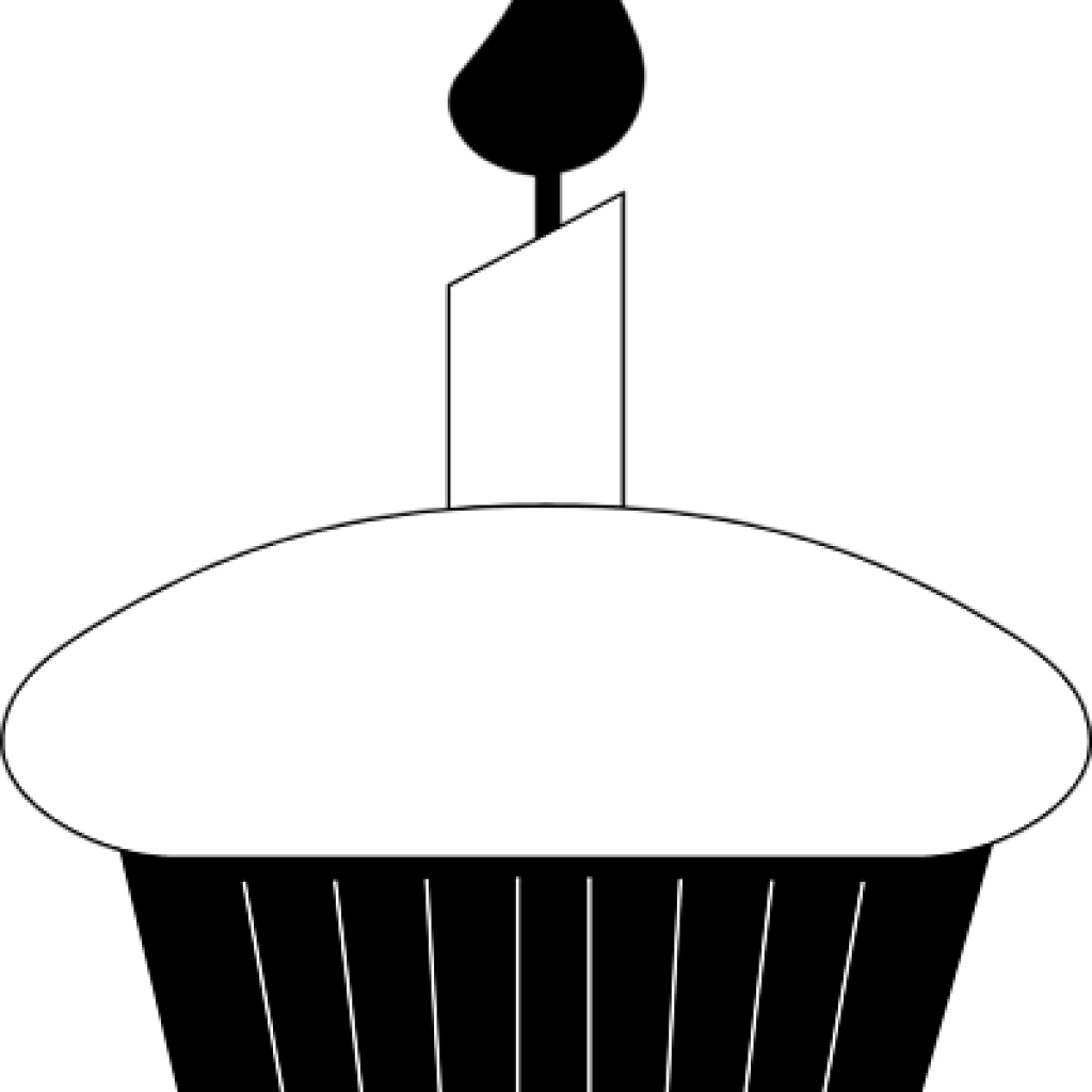 Birthday Cupcakewith Extinguished Candle PNG image