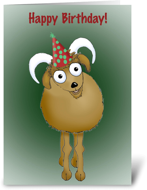 Birthday Goat Cartoon Celebration PNG image