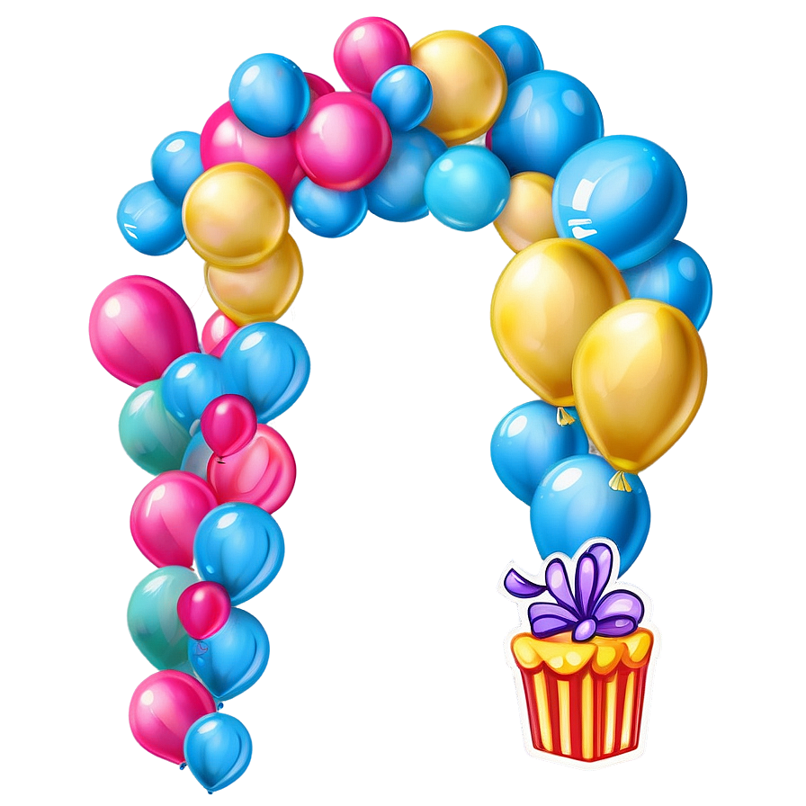 Birthday Party Balloon Garland Png 11 PNG image