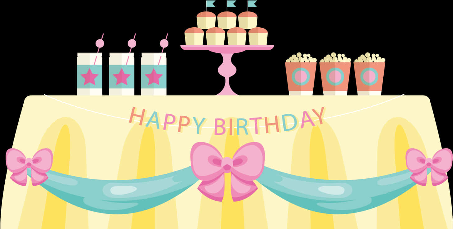 Birthday Party Table Setup PNG image
