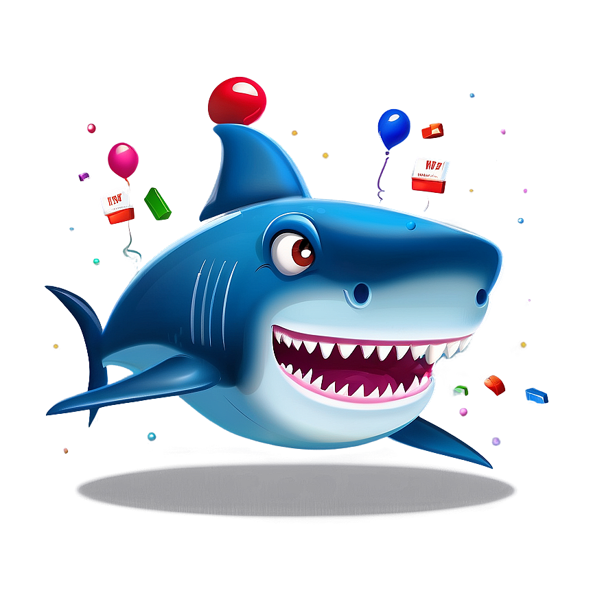 Birthday Shark Cartoon Png 06292024 PNG image