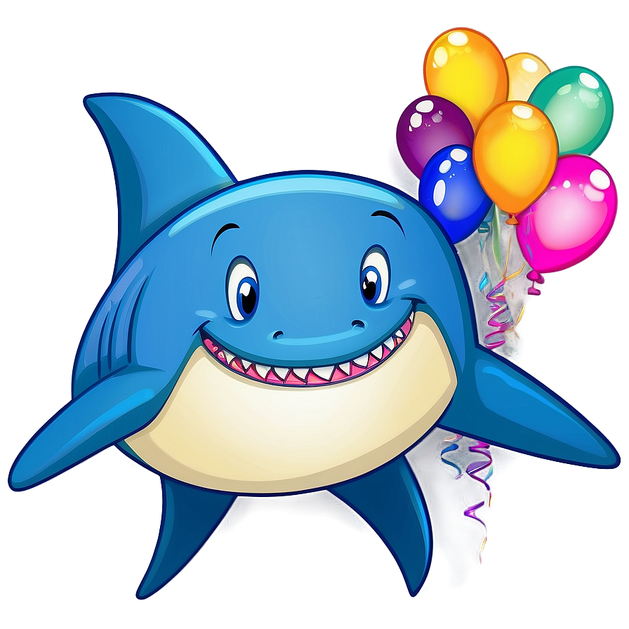 Birthday Shark Theme Artwork Png 22 PNG image