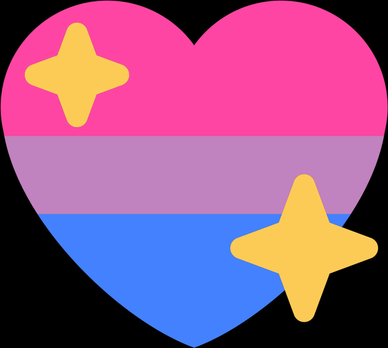 Bisexual Pride Heartwith Stars PNG image