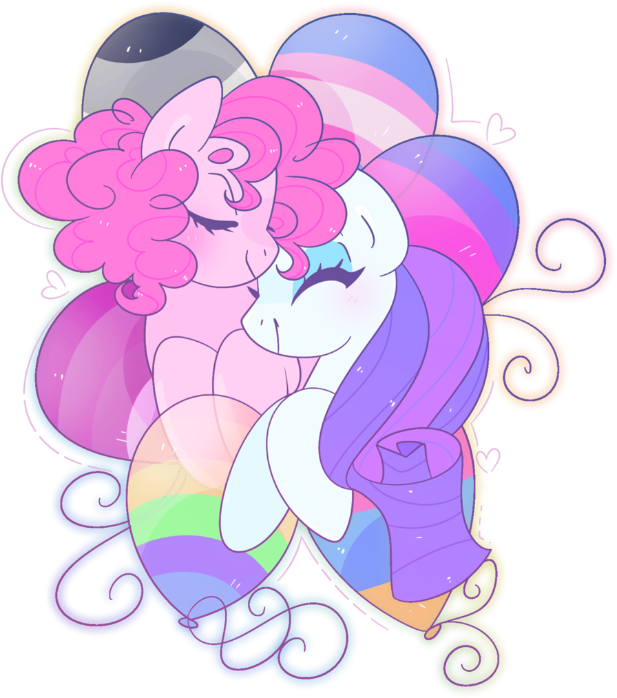 Bisexual Pride Pony Embrace PNG image