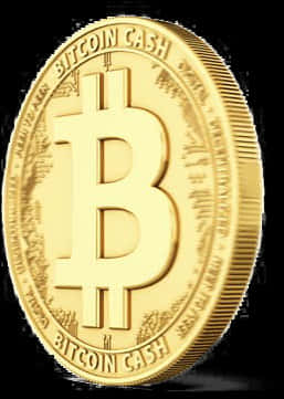 Bitcoin Cash Golden Coin PNG image
