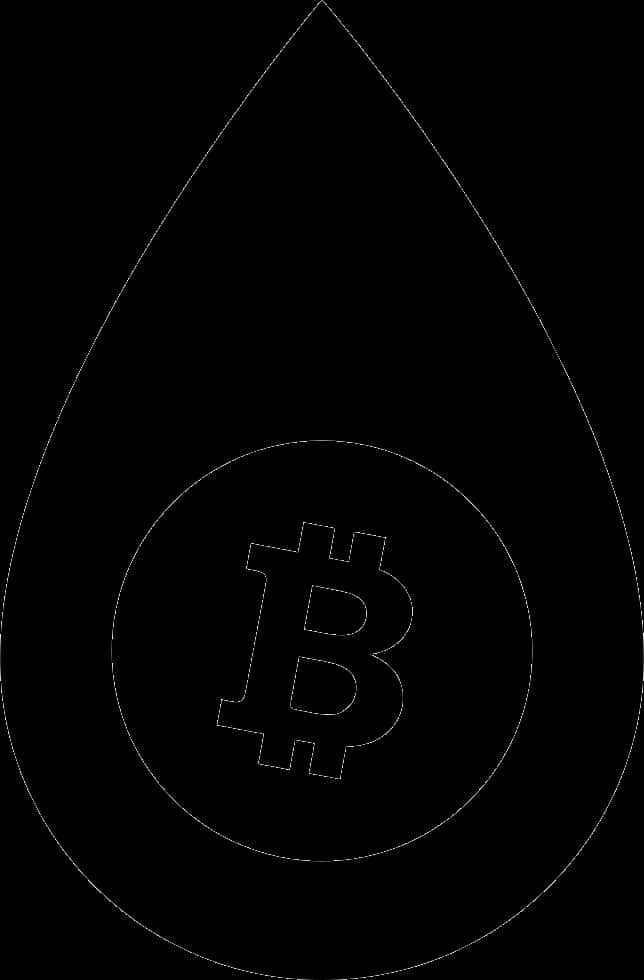 Bitcoin Drop Outline PNG image