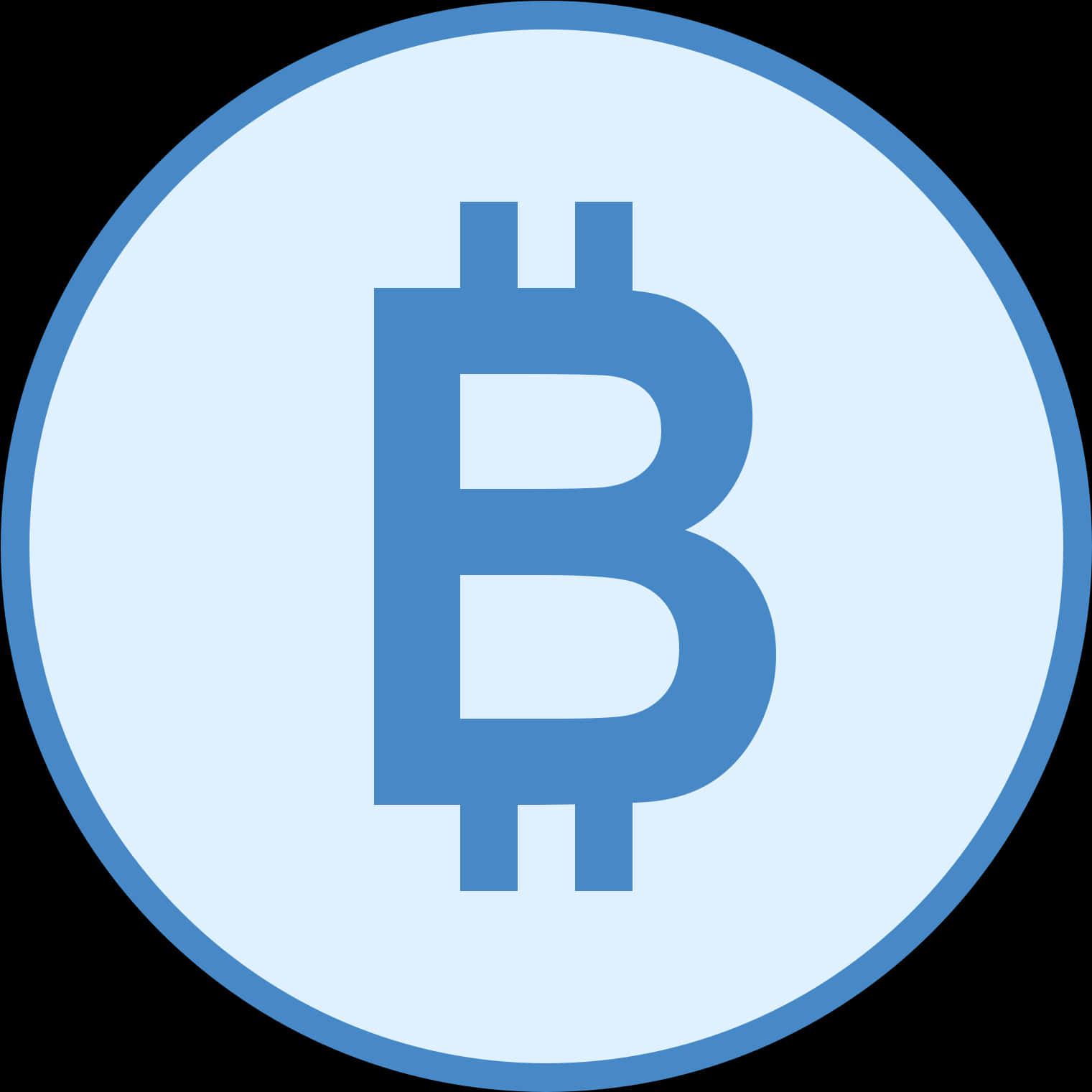 Bitcoin Logo Blue Circle PNG image