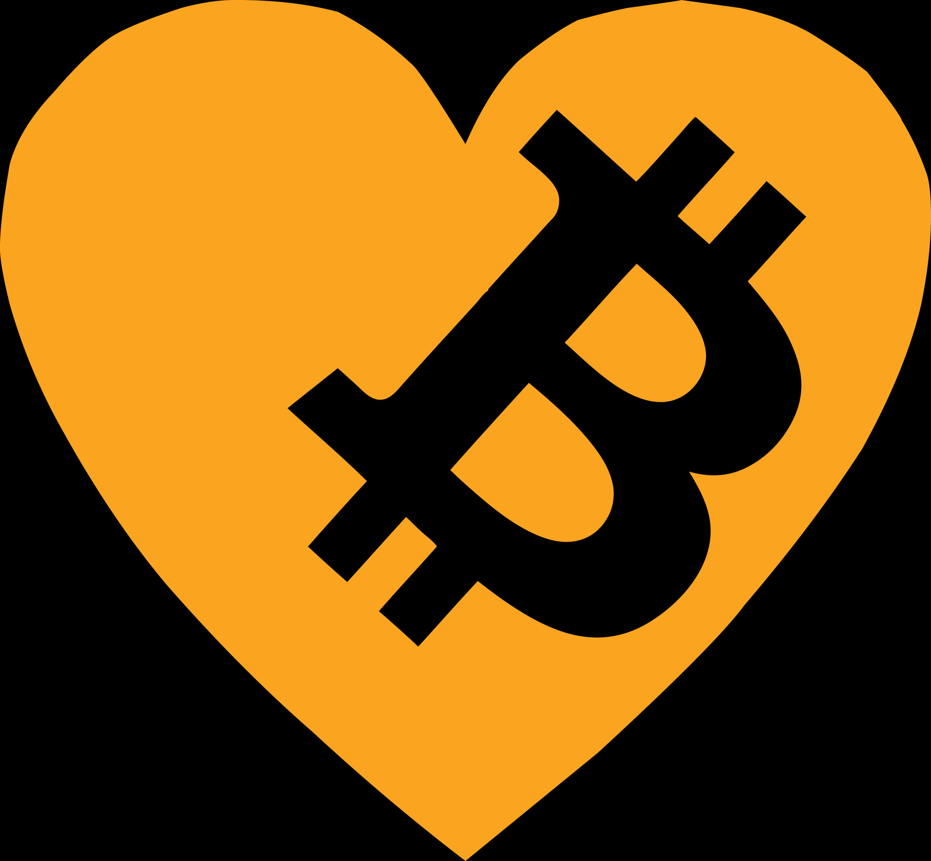 Bitcoin Love Graphic PNG image