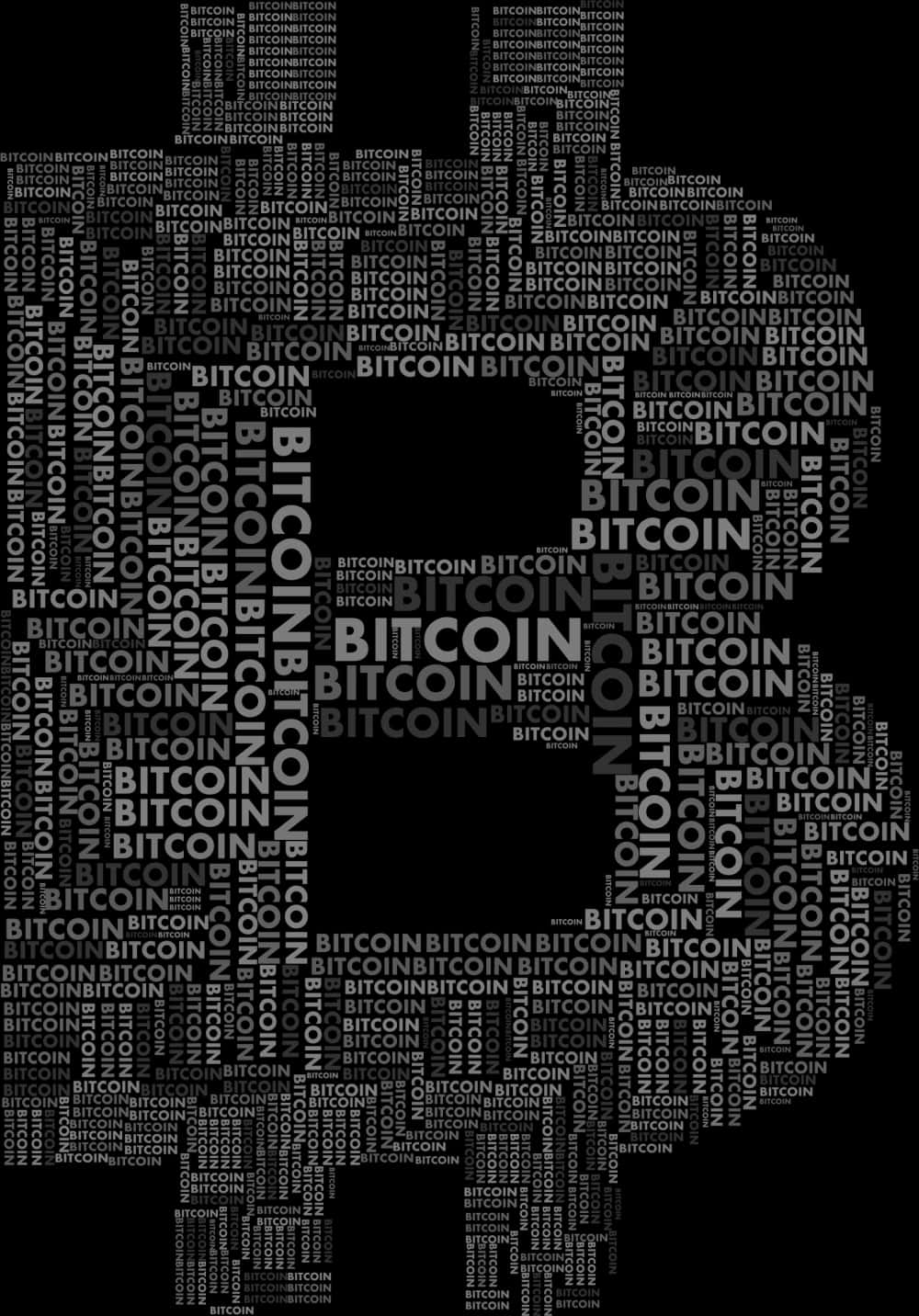 Bitcoin Word Cloud Art PNG image