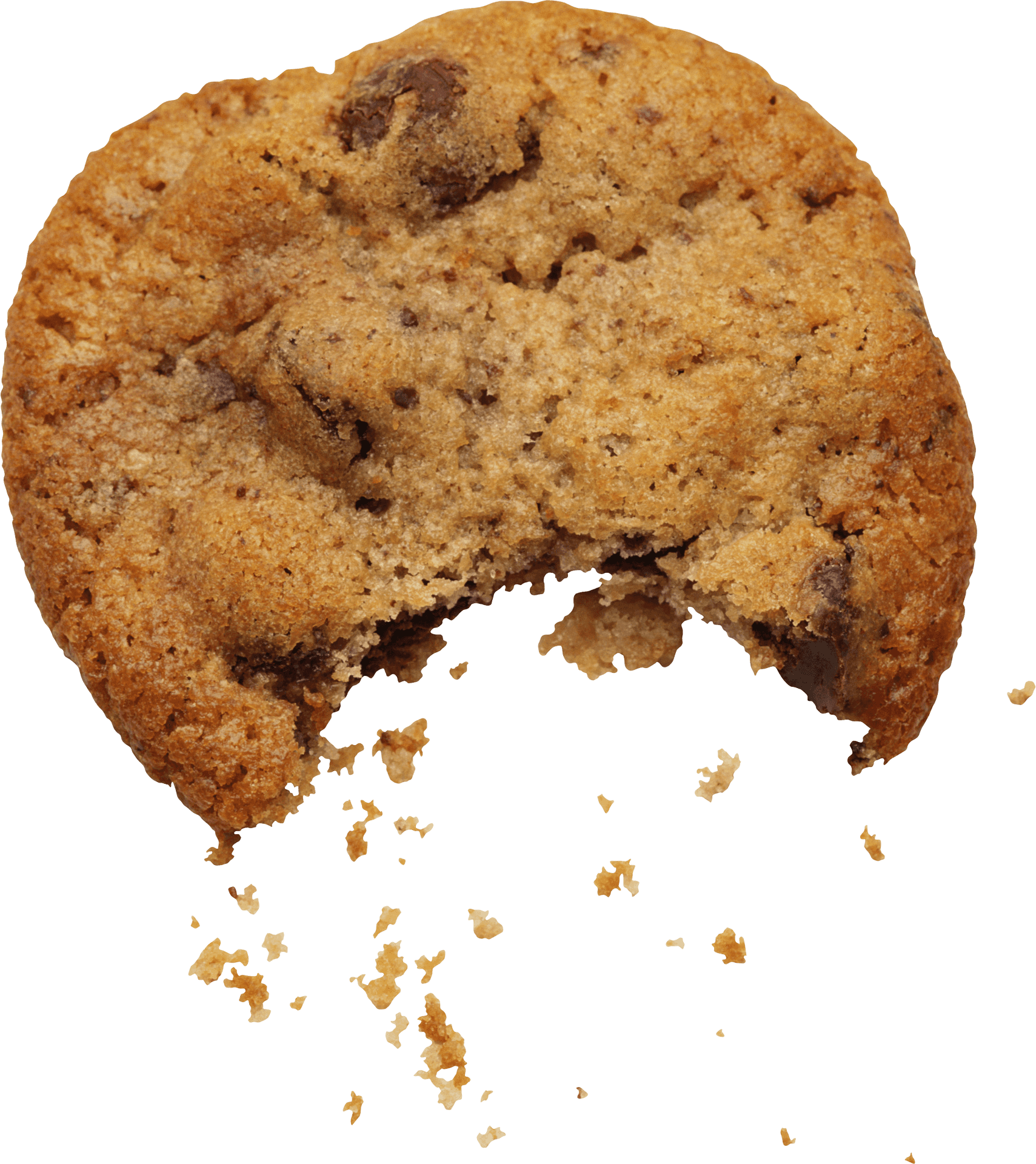 Bitten Chocolate Chip Cookie PNG image