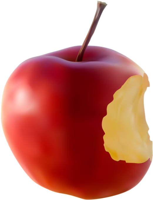 Bitten Red Apple PNG image