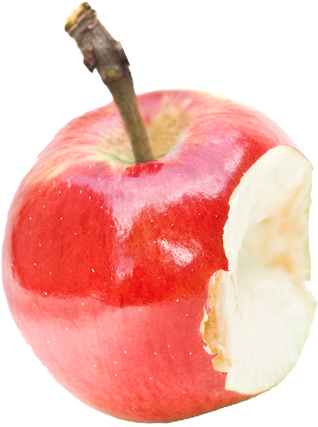 Bitten Red Apple Isolated PNG image