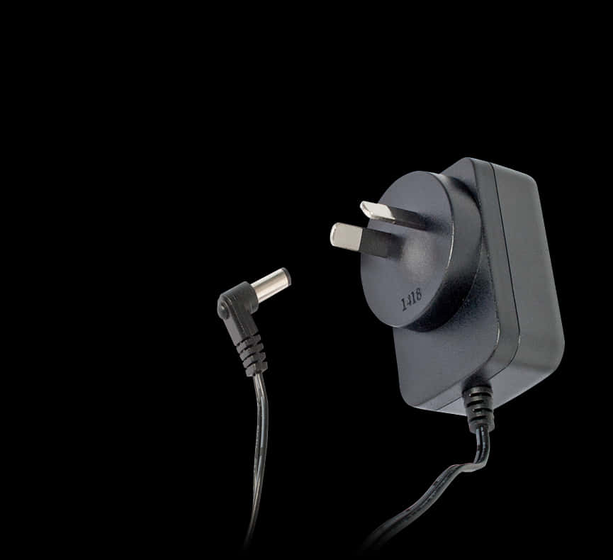 Black A C Adapterwith Plugand Cable PNG image