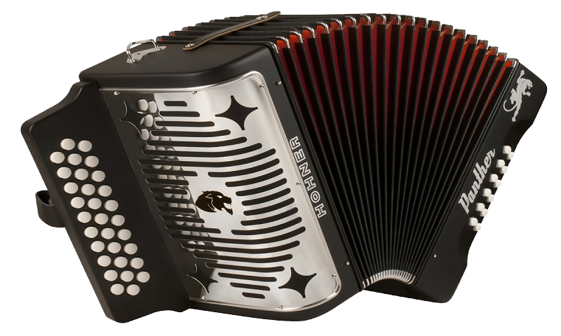 Black Accordion Hohner Panther PNG image