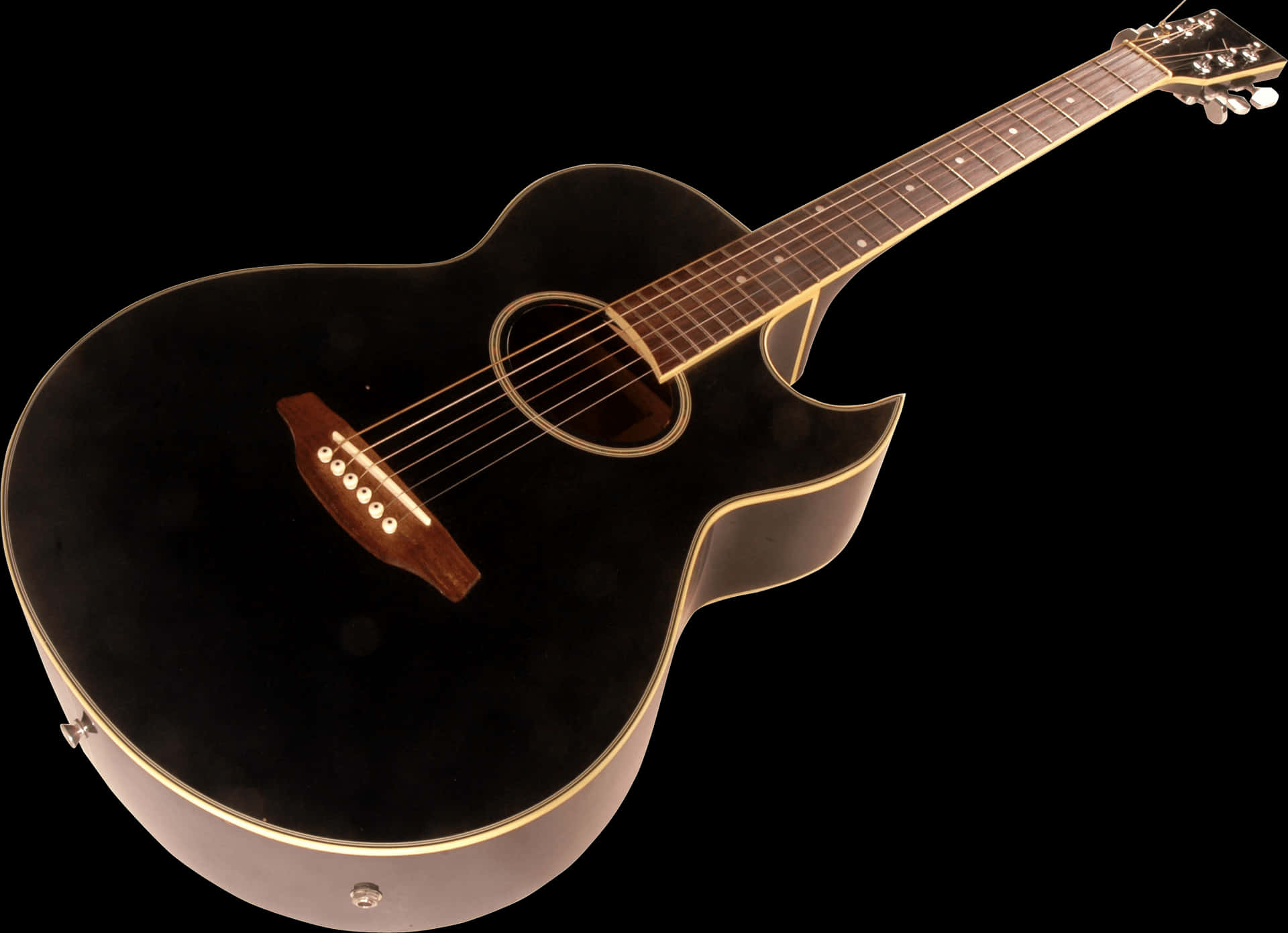 Black Acoustic Guitar PNG image