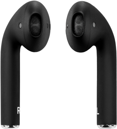 Black Air Pods Earphones Isolated PNG image