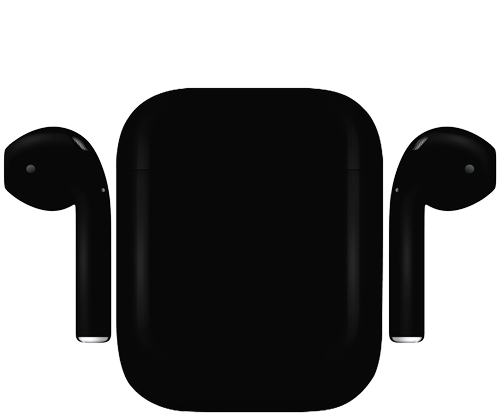 Black Airpodsand Charging Case PNG image