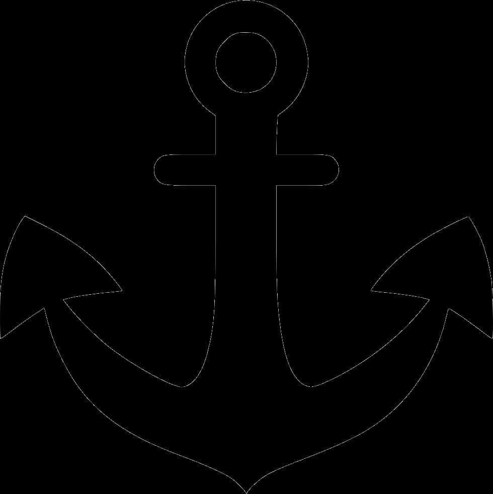 Black Anchor Outline PNG image