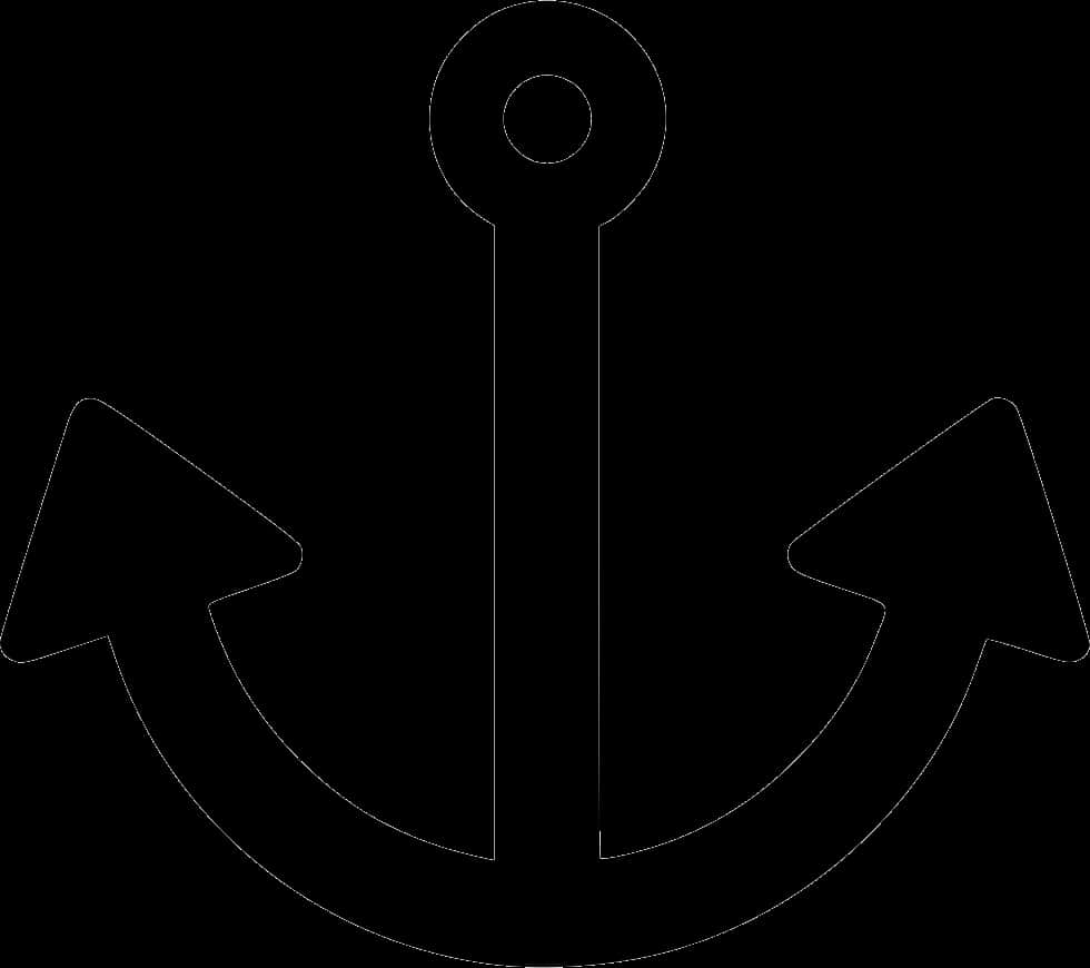 Black Anchor Outline PNG image