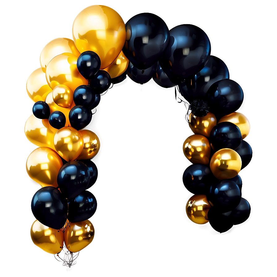 Black And Gold Balloon Arch Png 69 PNG image