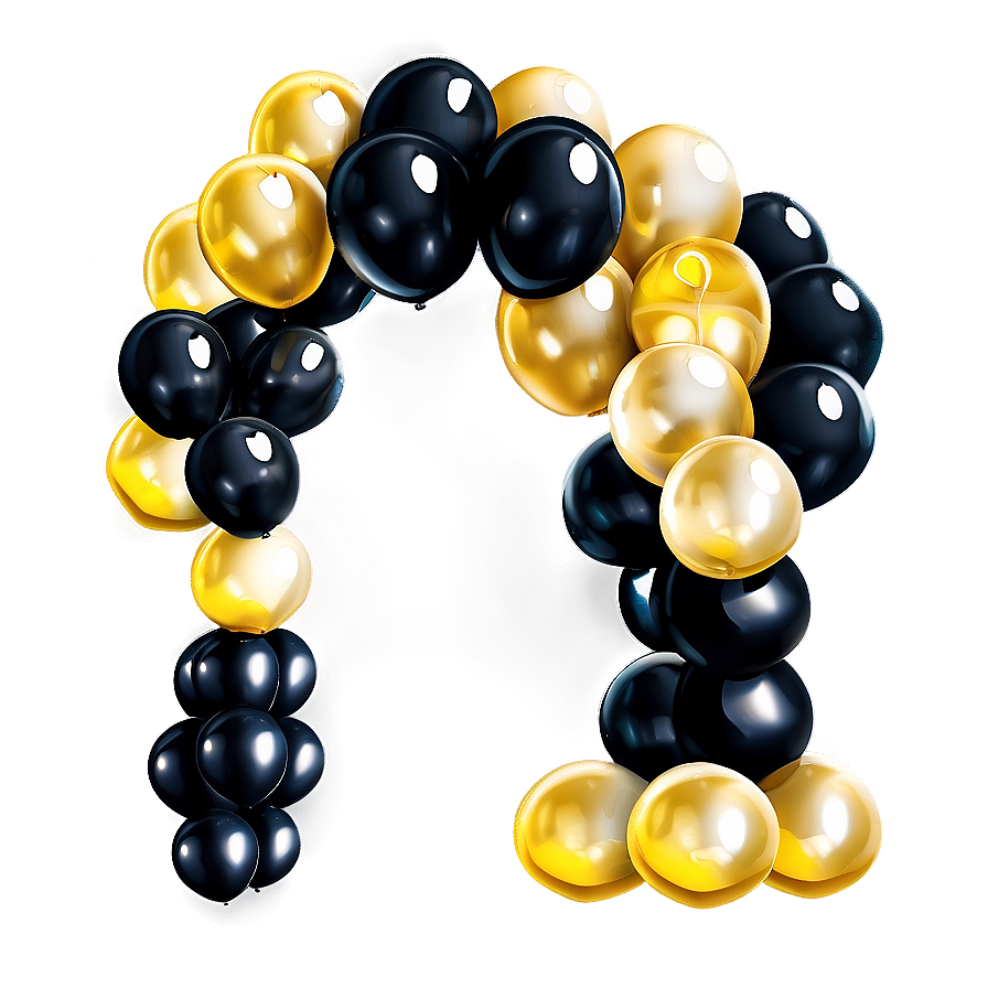 Black And Gold Balloon Arch Png 90 PNG image