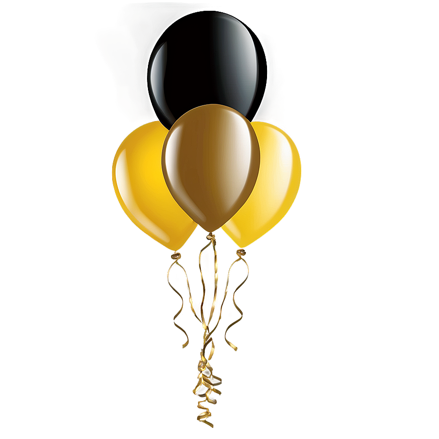 Black And Gold Balloon Banner Png Yxt PNG image