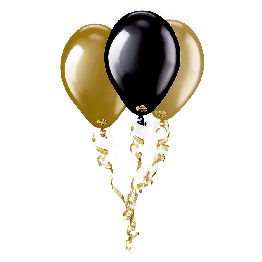 Black And Gold Balloon Celebration Png Cqf98 PNG image